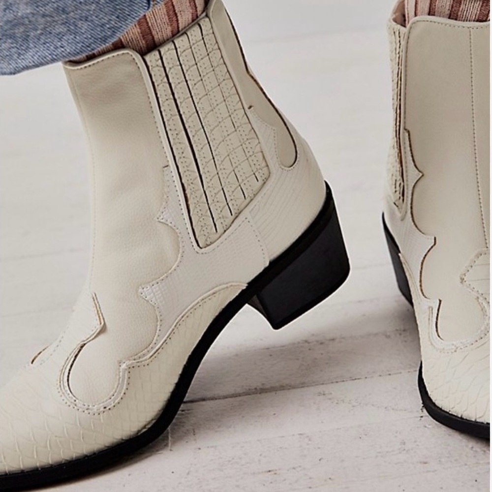 Free People Cream Western Boots - Picture 2 of 7
